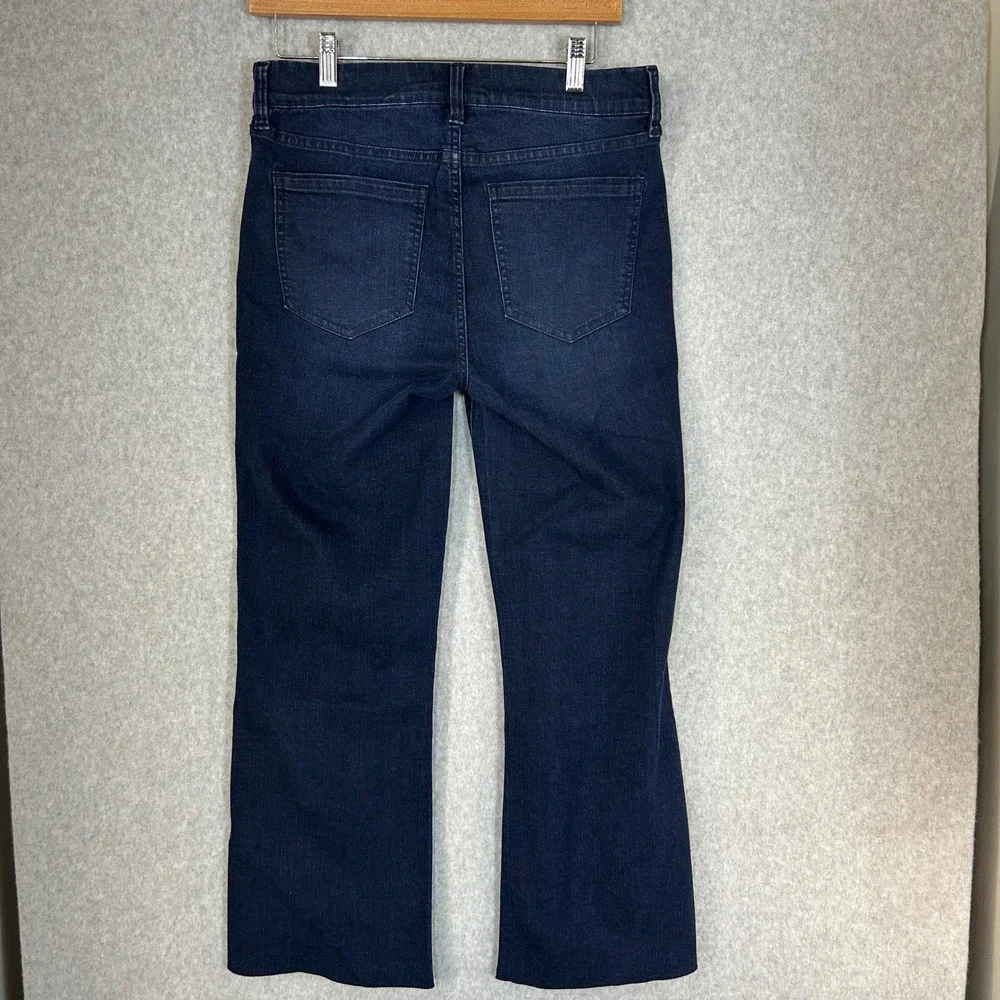 Liverpool The Gia Glider Crop Jeans Twisted Split Hem Dark Wash Denim Size‎ 8 29